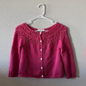 Handmade by Margi Delafield Pink Knit Cardigan